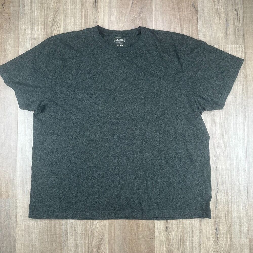 L.L.Bean Charcoal Gray Heathered Crewneck T-Shirt Men's XXL 2XL
